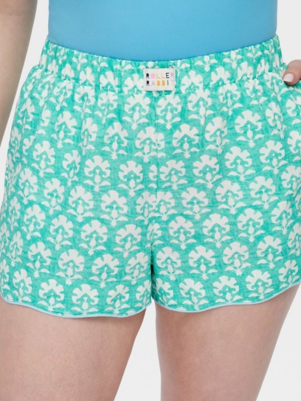 Roller Rabbit x Target Women's Stamped Floral Poplin Boxer Shorts Teal